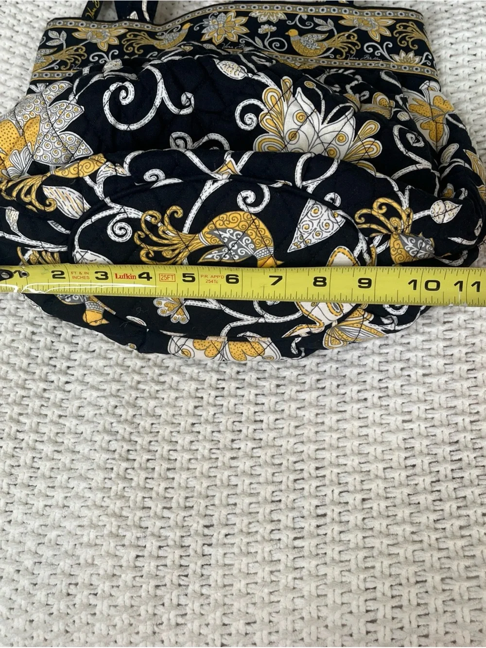 Vtg Vera Bradley Yellow Bird Floral Paisley Retired Pattern Bag Tote Quilted